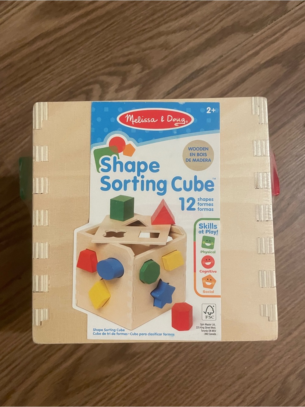 Melissa & Doug Shape Sorting Cube - Red, Blue, Yellow, Green